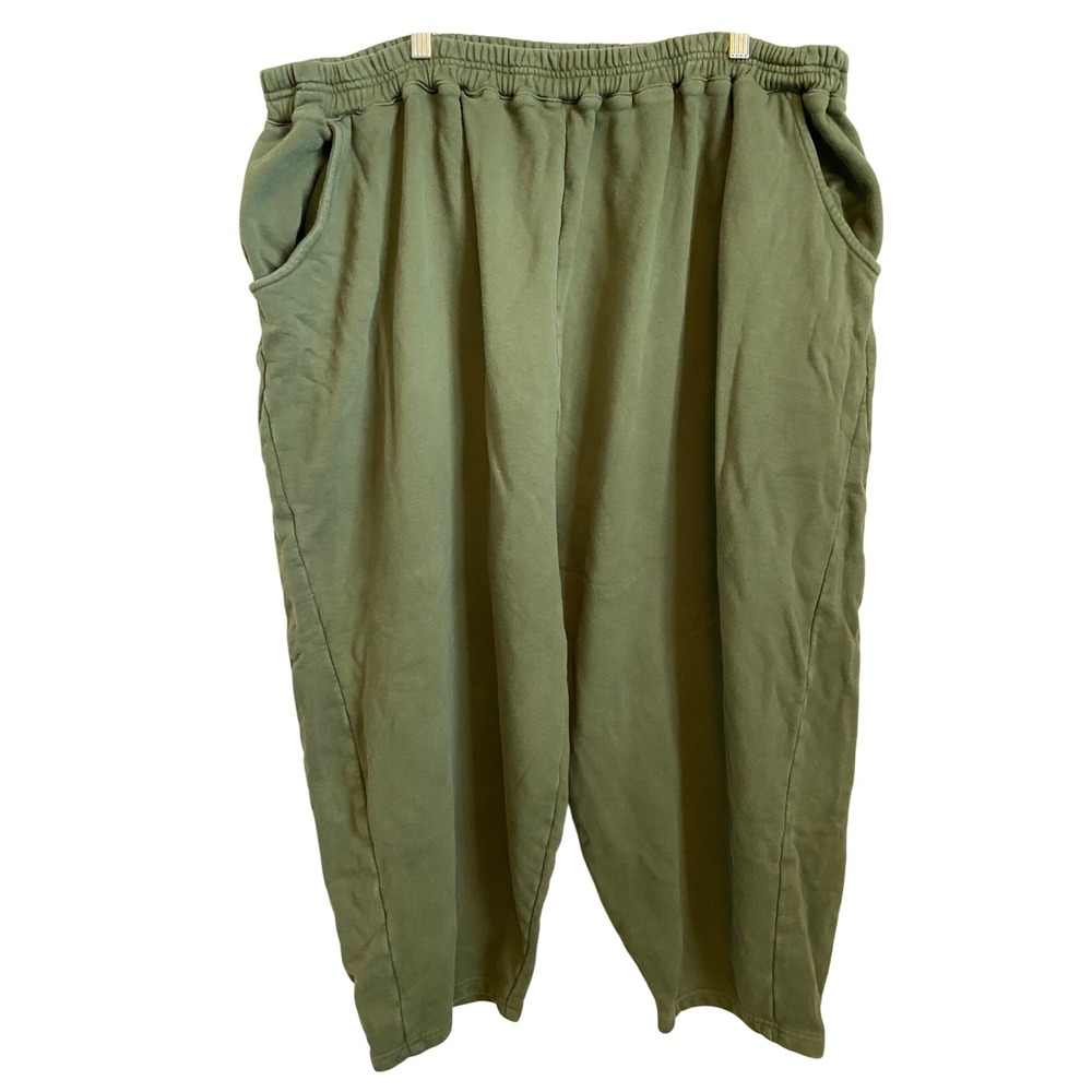 Nettle Studios Olive Green Cropped Sweatpants Plus Size 3XL Made in USA